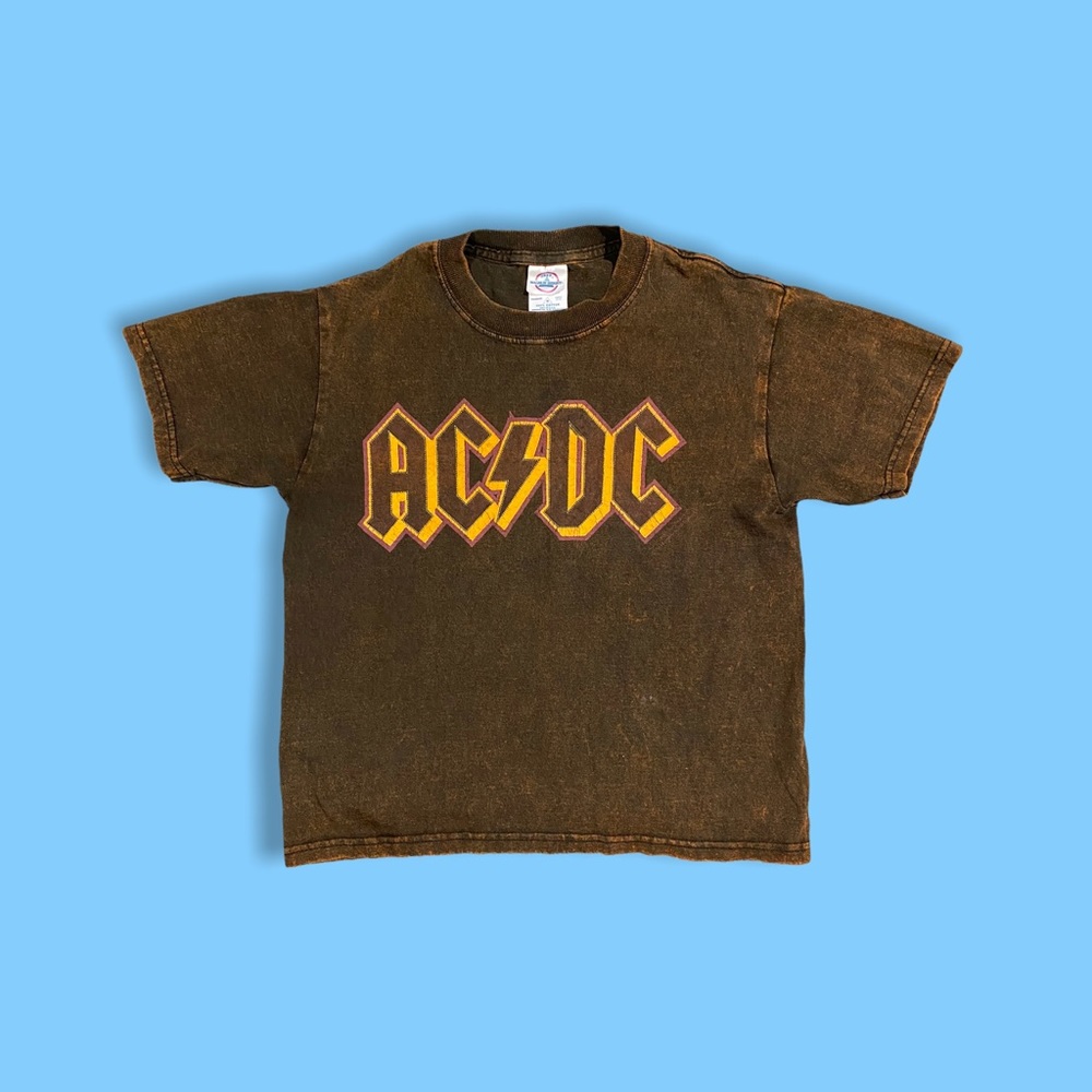 Retro AC/DC acid wash Crop top